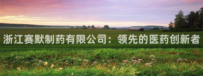 九游老哥俱乐部官网登录网址：浙江赛默制药有限公司：领先的医药创新者