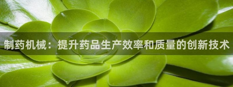 九游会老哥俱乐部官方网站：制药机械：提升药品生产效率和质量的创新技术