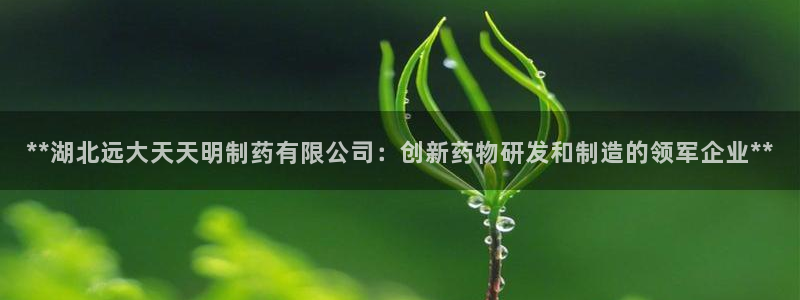 九游会老哥俱乐部官方网站：**湖北远大天天明制药有限公司：创新药物研发和制造的领军企业**