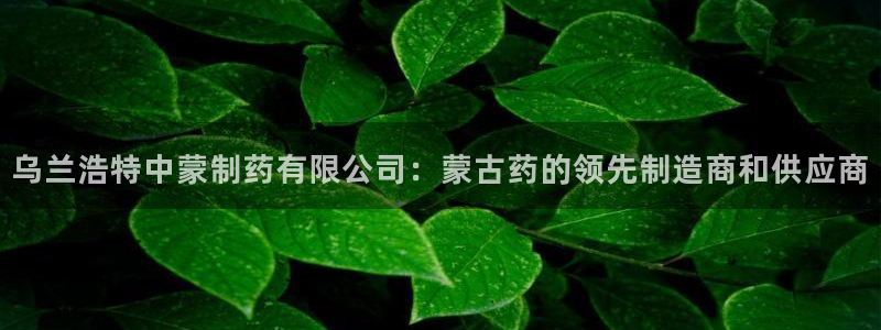 老哥俱乐部是干什么的：乌兰浩特中蒙制药有限公司：蒙古药的领先制造商和供应商