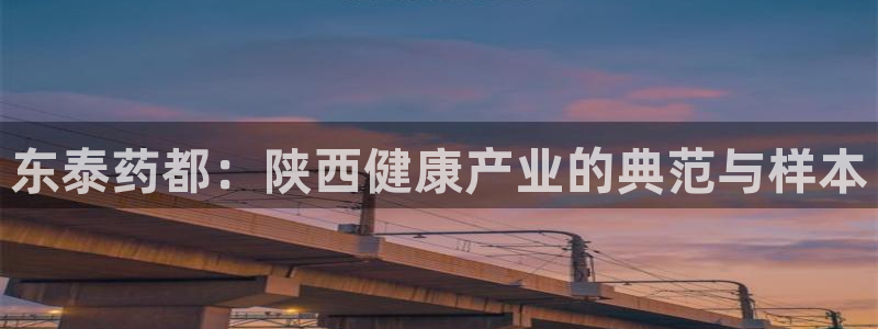 ag九游会老哥俱乐部：东泰药都：陕西健康产业的典范与样本
