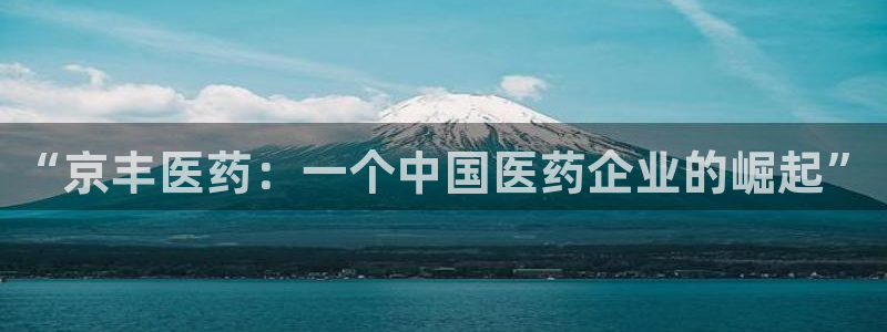 ag九游会老哥俱乐部：“京丰医药：一个中国医药企业的崛起”